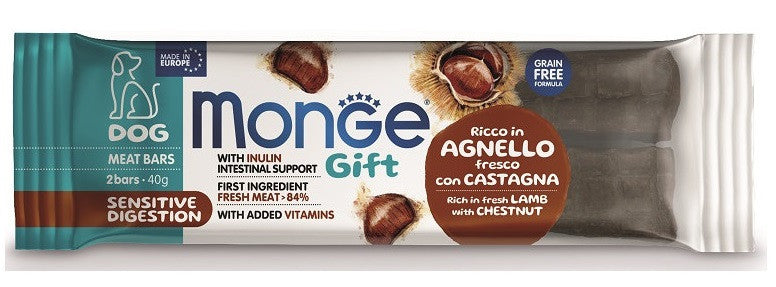 MONGE CANE Gift Ricco in Agnello Fresco con Castagne - Sensitive Digestion 40g MONGE CANE Gift Ricco in Agnello Fresco con Castagne - Sensitive Digestion 40g